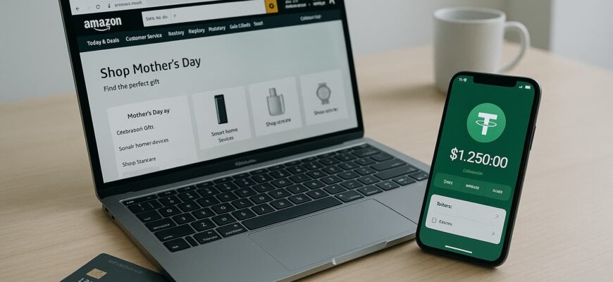 Ноутбук с открытым сайтом и смартфон с обменом валют